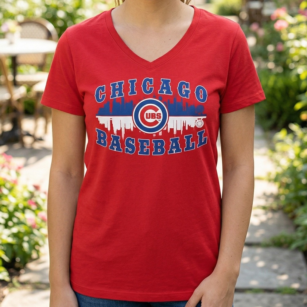 Chicago Cubs/MLB | Team Athletics | Red | Girl's | Skyline T-Shirt | XL (14/16)